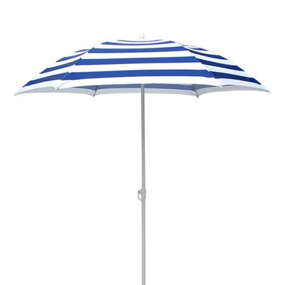 Blue and White Striped Beach Umbrella
